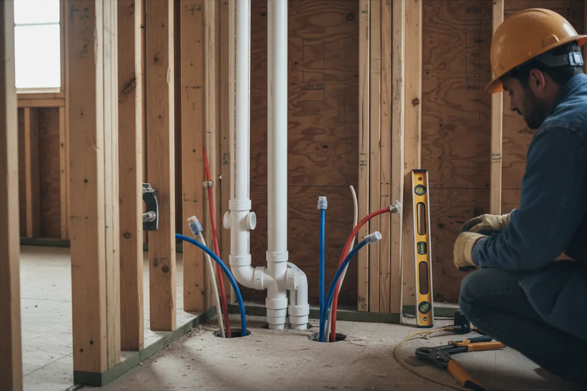 Drain and supply rough-in during Drain Cleaning in Hopland